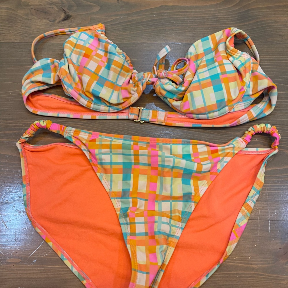 Two piece set! Bright Plaid